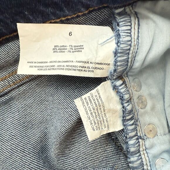 Nine West Wide Leg Jean Size 6 Dark Wash Decorative Studs High Rise Stretch - Picture 16 of 16